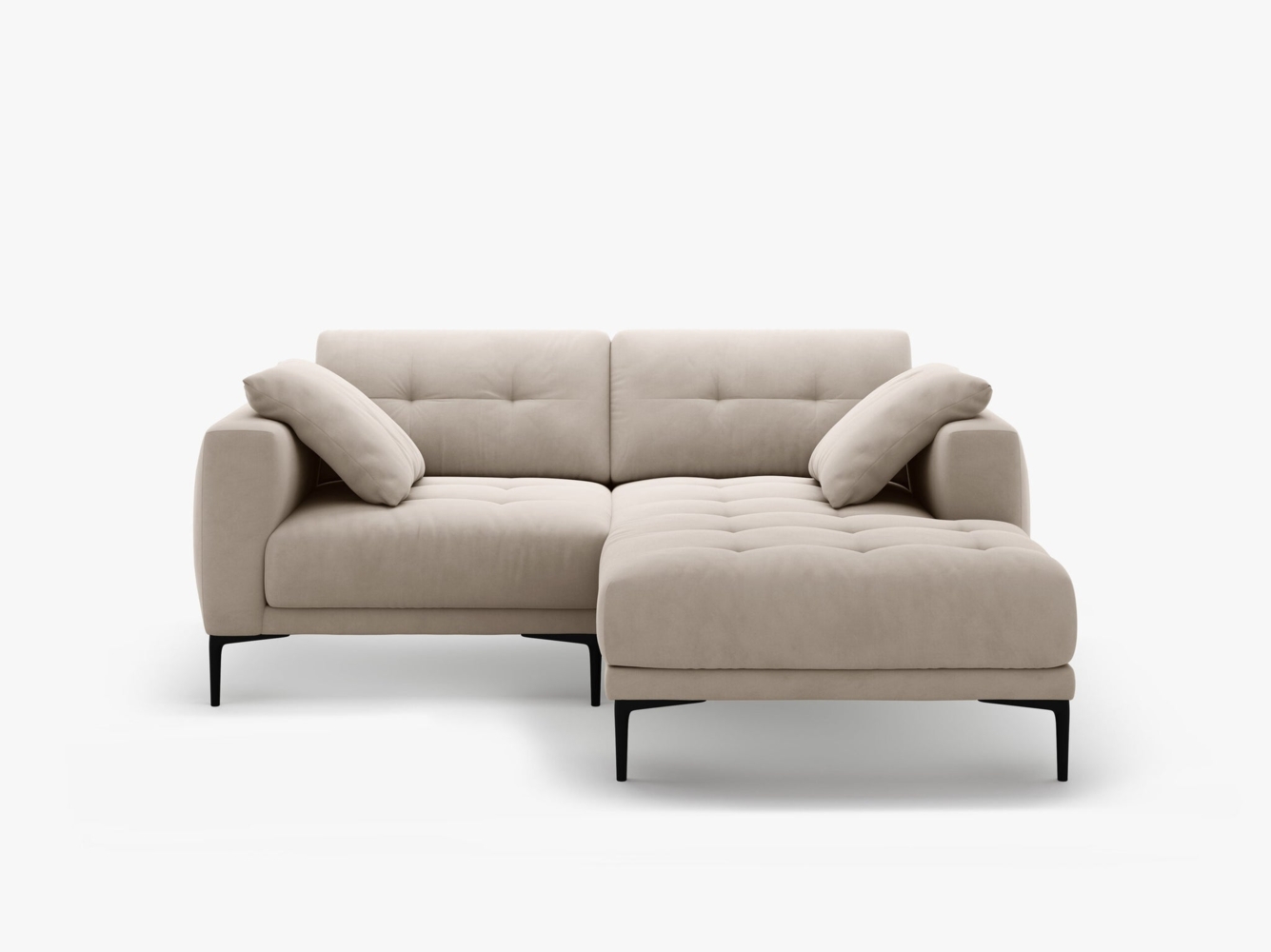 Micadoni Ecksofa Bemy 2-Sitzer Rechts Samt Beige Bild 1