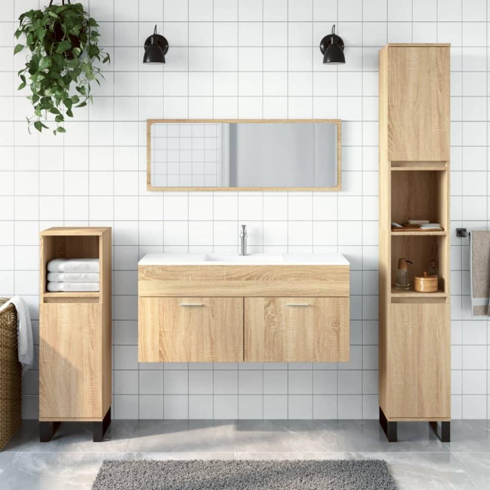 vidaXL Badschrank mit Spiegel Sonoma-Eiche Holzwerkstoff 833886 Bild 1