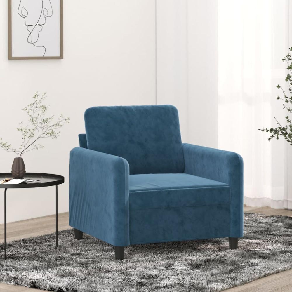 vidaXL Sessel Blau 60 cm Samt Bild 1