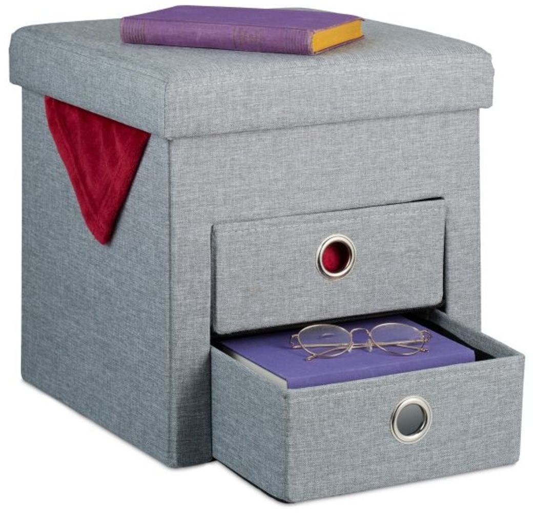 Sitzhocker mit Stauraum 2 Schubladen 10049944_111 Bild 1