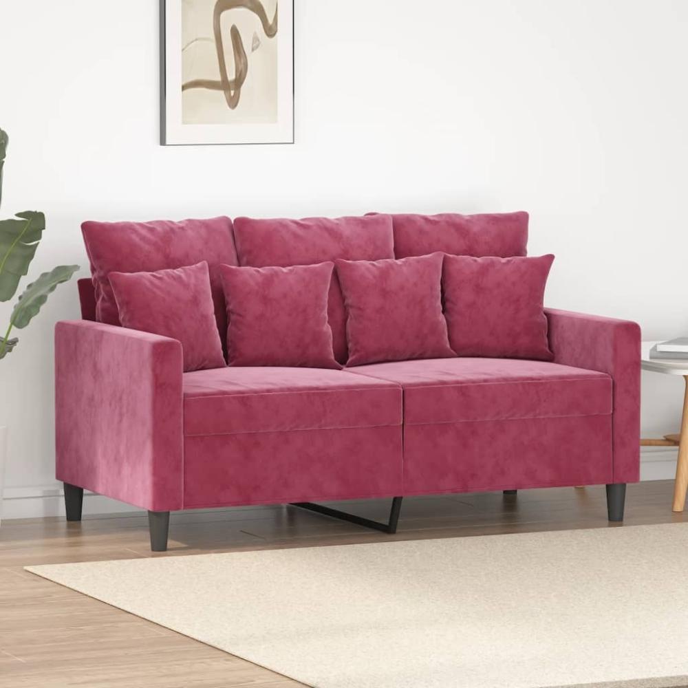 vidaXL 2-Sitzer-Sofa Weinrot 120 cm Samt 359297 Bild 1