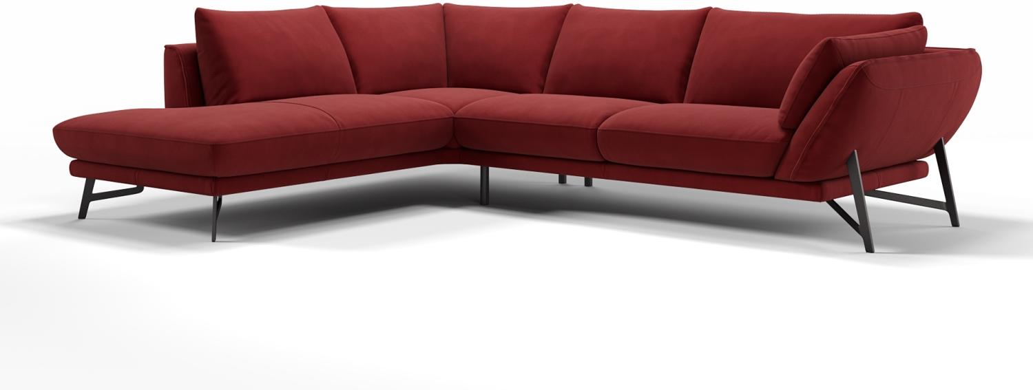 Sofanella Ecksofa ESTELLA Eckcouch Wohnlandschaft Stoffcouch in Rot Bild 1