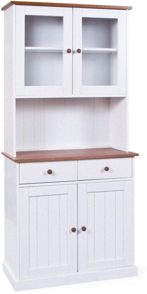 Sideboard Wright Kommode Highboard Anrichte Schubladen Schrank weiß braun Bild 1