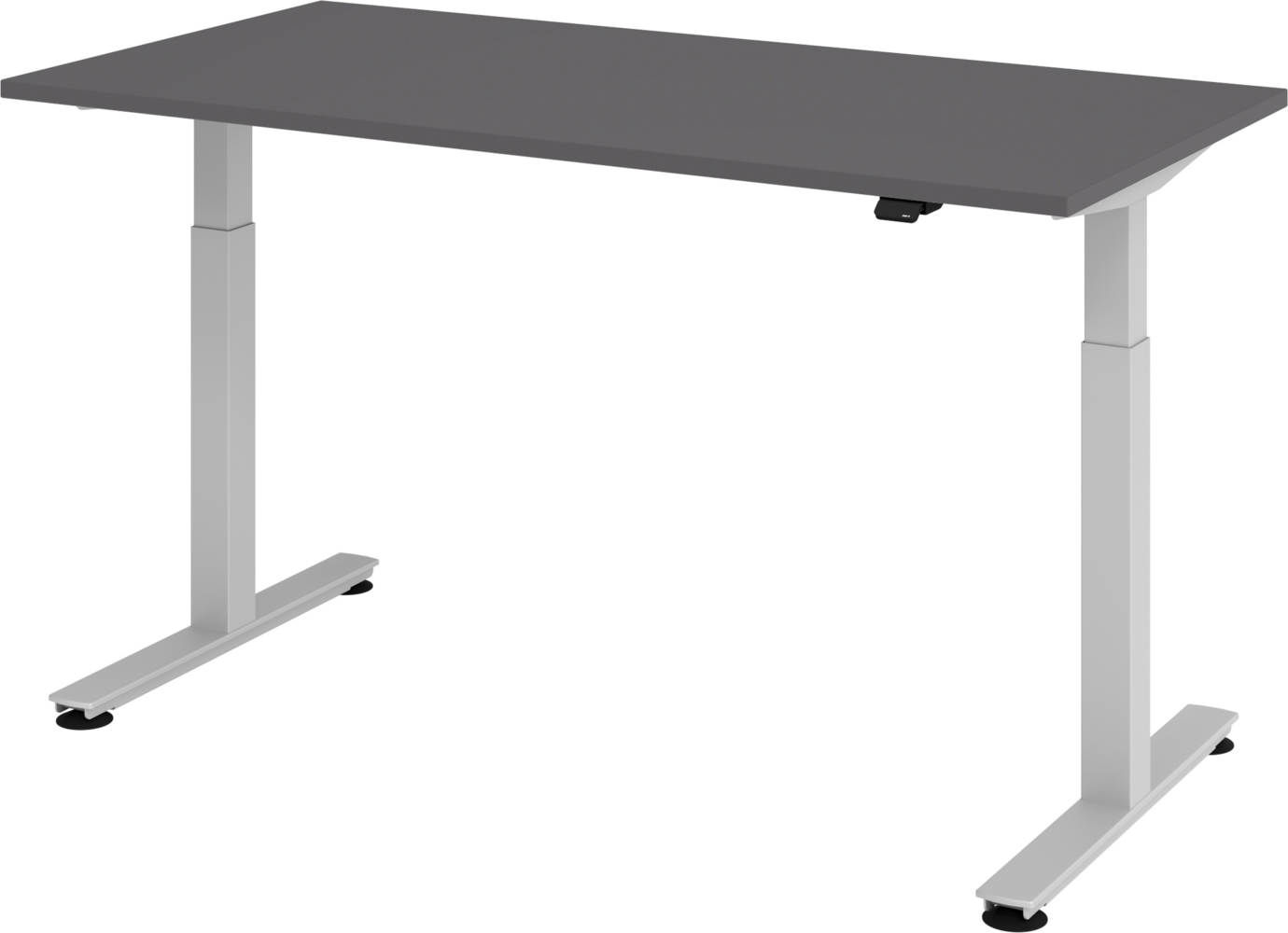 bümö elektrisch höhenverstellbarer Schreibtisch graphit 160x80 cm - Schreibtisch höhenverstellbar elektrisch, elektrischer Schreibtisch & Gaming Tisch, Stehschreibtisch, Bürotisch, XMST, XMST-16-G Bild 1