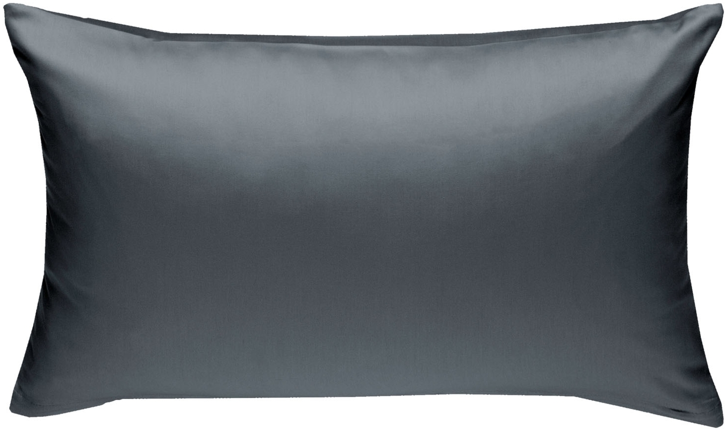 Bettwaesche-mit-Stil Mako-Satin / Baumwollsatin Bettwäsche uni / einfarbig anthrazit Kissenbezug 60x80 cm Bild 1