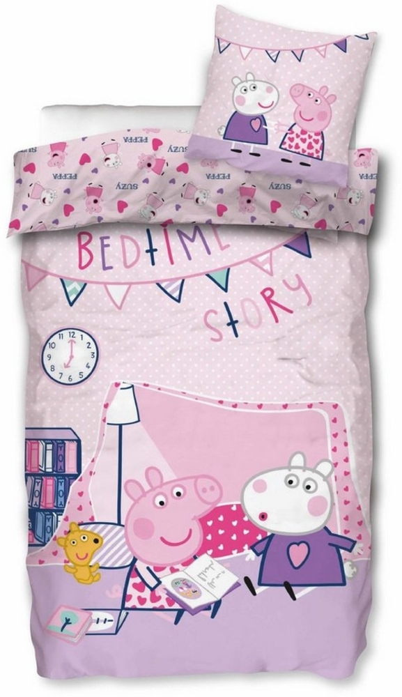 SkyBrands Bettwäsche Peppa Pig - Peppa Wutz - Wende-Bettwäsche-Set, 135x200 & 80x80, Baumwolle, 100% Baumwolle Bild 1