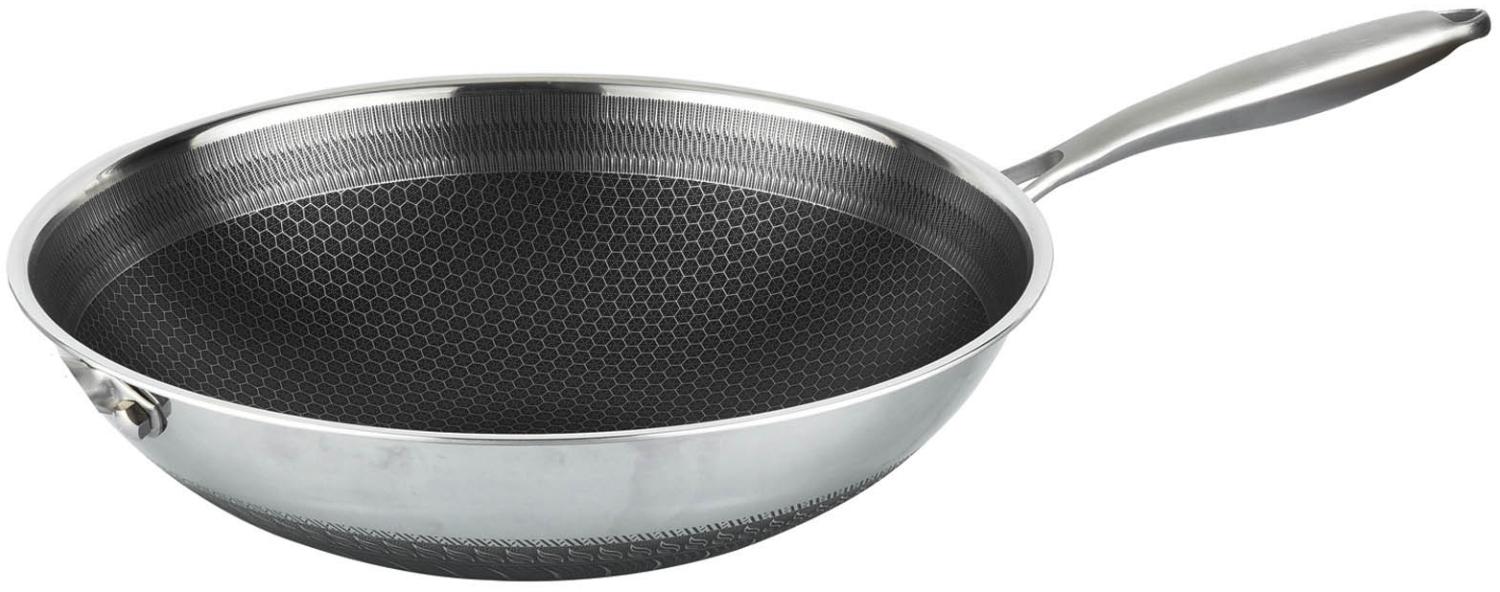 Ø32cm Wok Bratpfanne Edelstahl Antihaft Wokpfanne Asia Schmortopf Induktion Bild 1