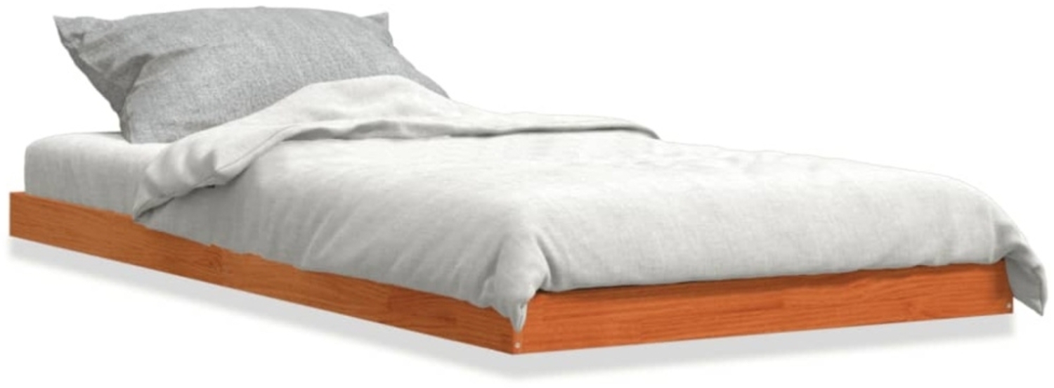 vidaXL Massivholzbett Wachsbraun 90x200 cm Kiefer 847153 Bild 1