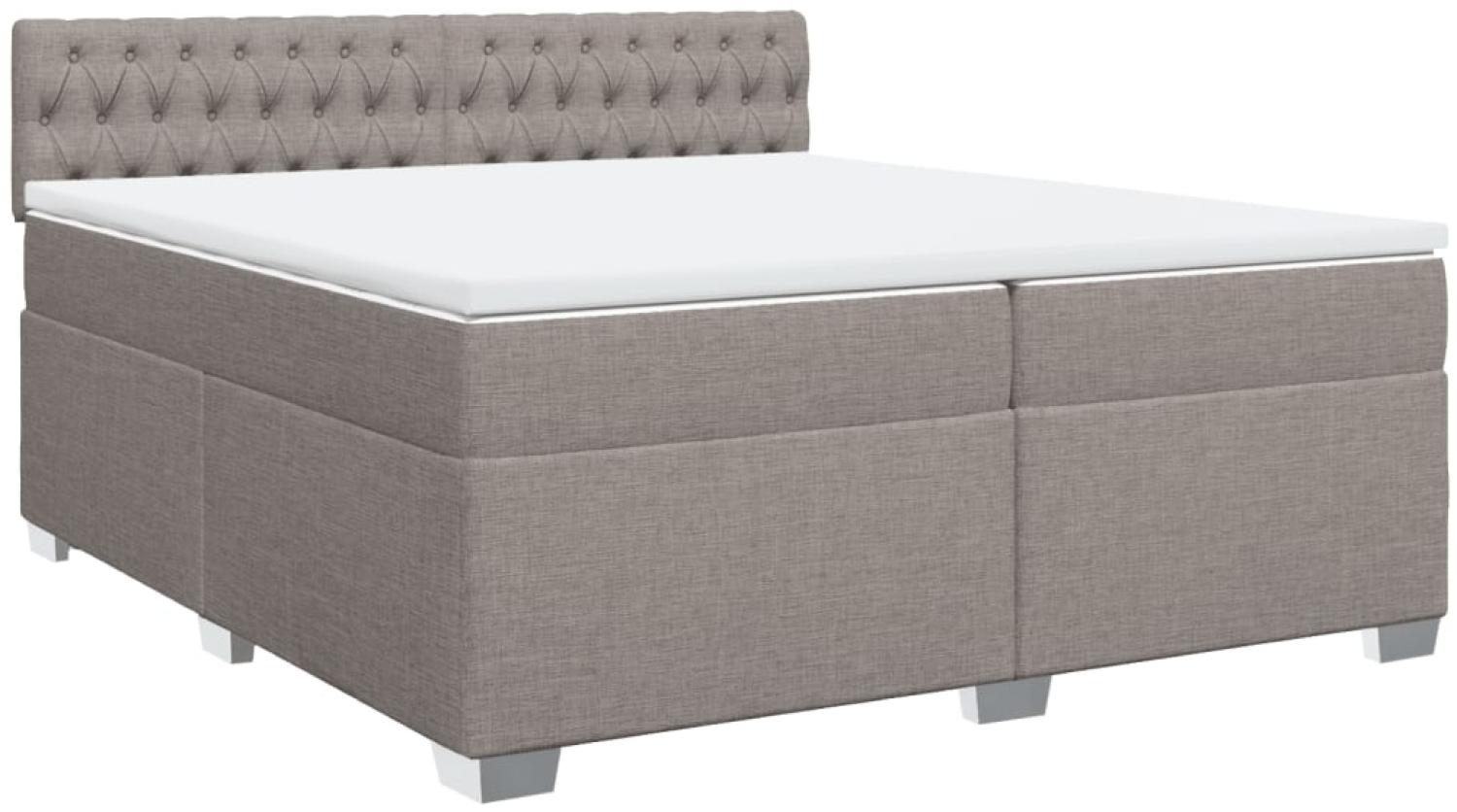 vidaXL Boxspringbett mit Matratze Taupe 200x200 cm Stoff 3286006 Bild 1