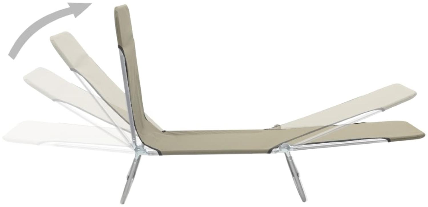 vidaXL Klappliegen 2 Stk. Stahl und Stoff Taupe 44303 Bild 1