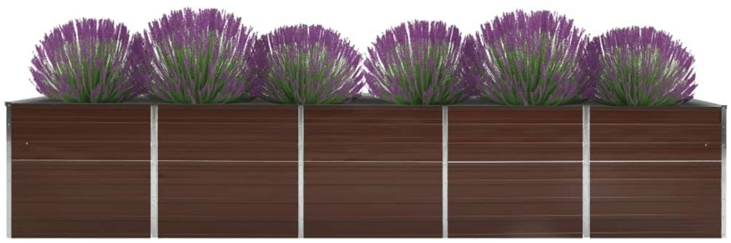 vidaXL Garten-Hochbeet Verzinkter Stahl 400×80×77 cm Braun 47062 Bild 1