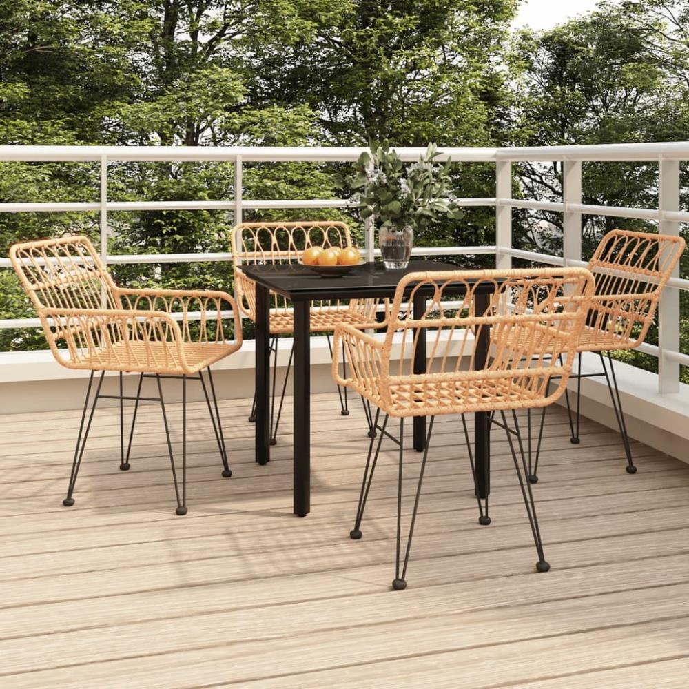 vidaXL 5-tlg. Garten-Essgruppe Poly Rattan 3157860 Bild 1