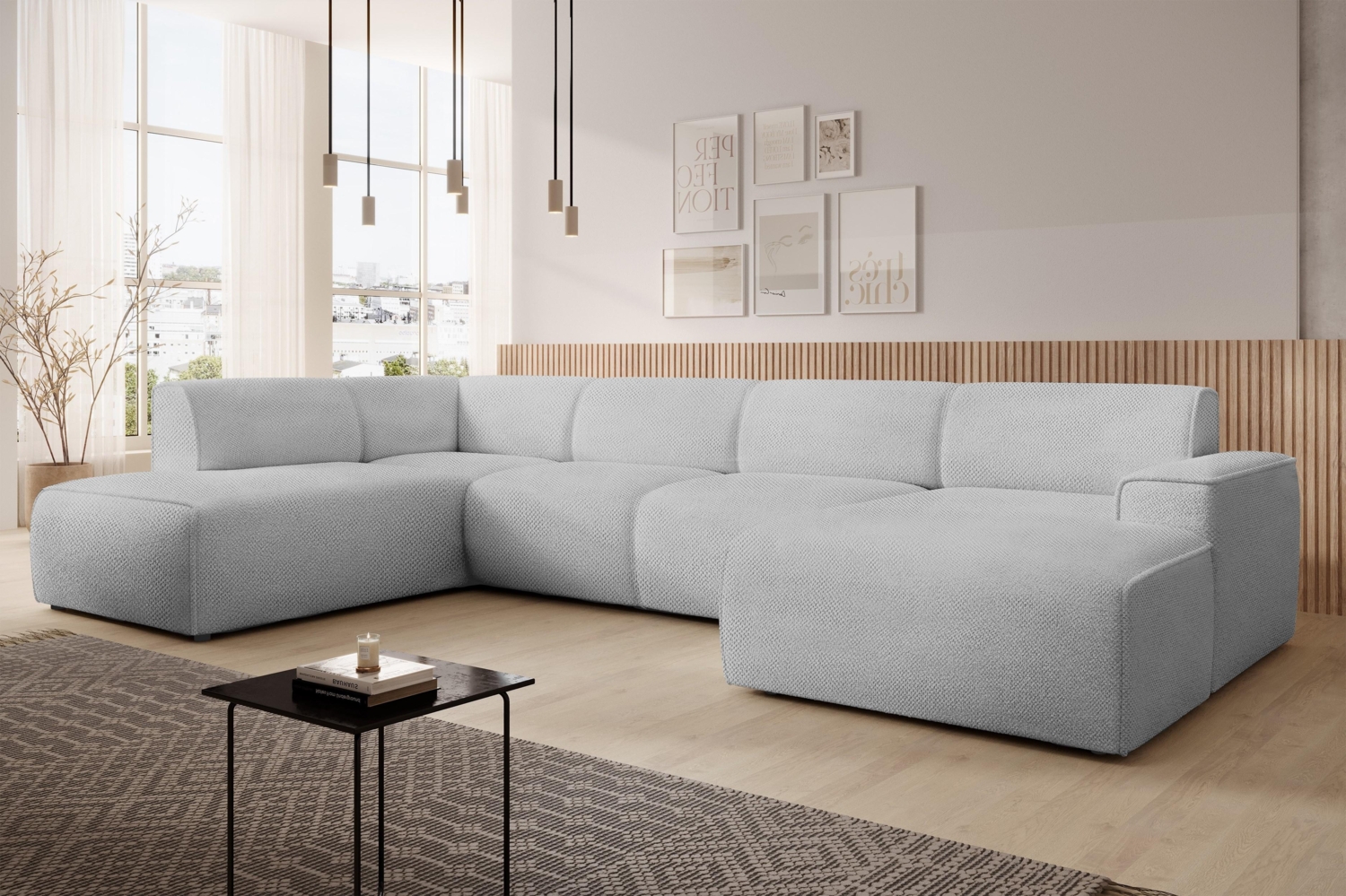 AX LIVING XXL Sofa U Form Didim Beige 378cm breit modern & großzügig L Bild 1