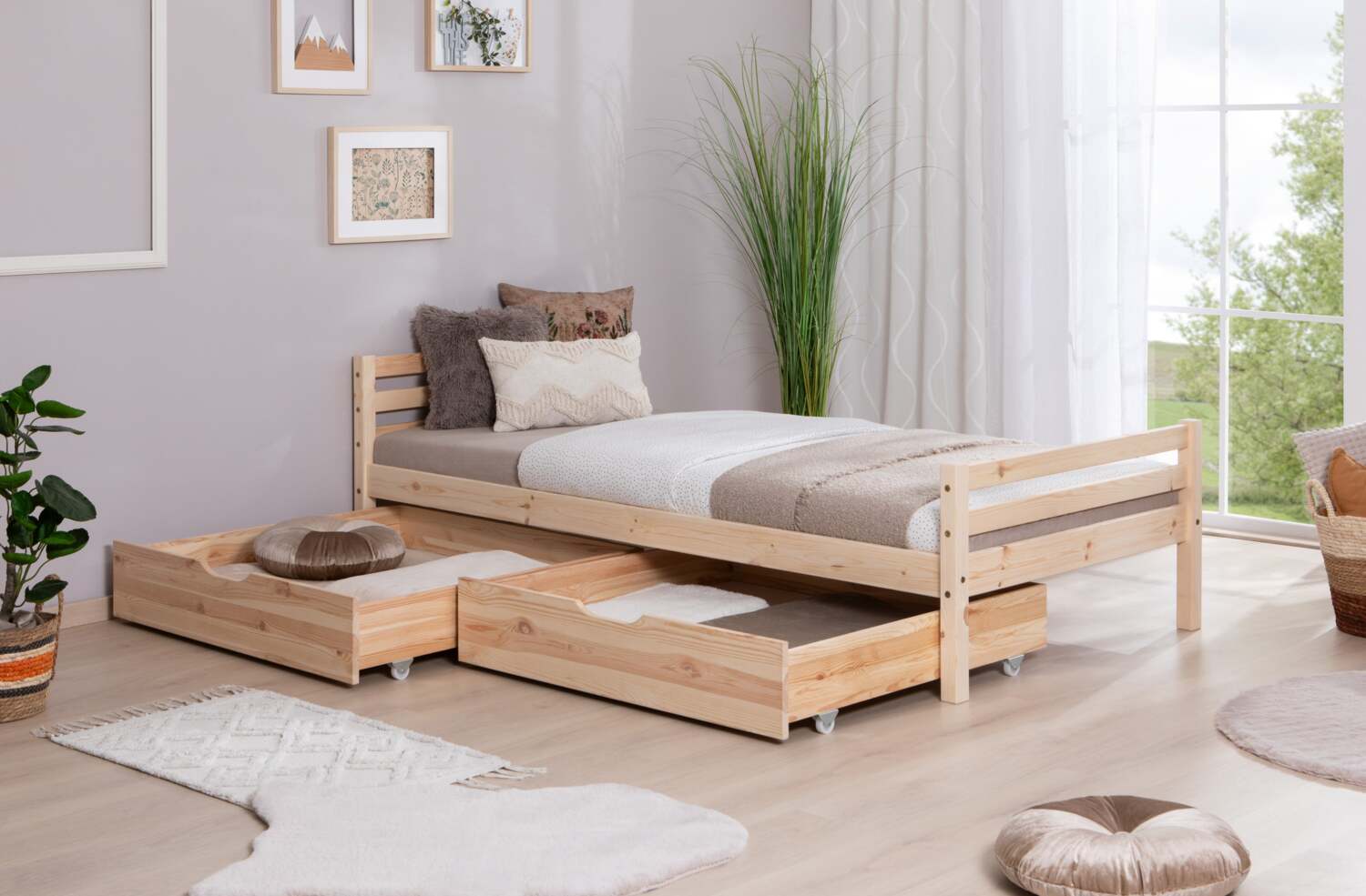 Einzelbett "Nadine" 90x200 Kiefer massiv Bild 1