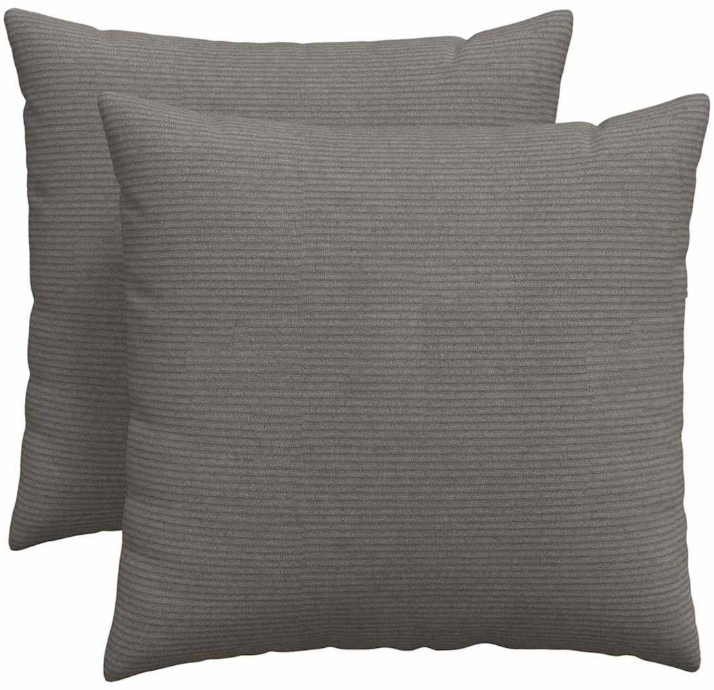 vidaXL Sofakissen 2 Stück Hellgrau 50 x 50 cm Cordstoff 42013989 Bild 1