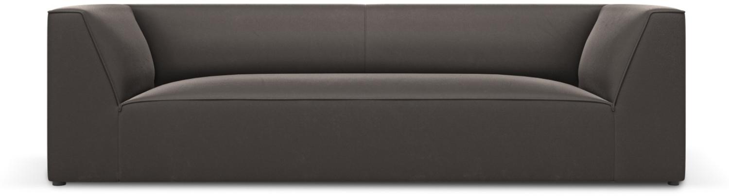 Micadoni 3-Sitzer Samtstoff Sofa Ruby | Bezug Dark Grey | Beinfarbe Black Plastic Bild 1