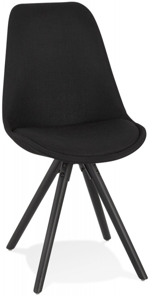Moderner Stuhl HIPHOP | Moderner Stuhl aus schwarzem Stoff und schwarzen Holzbeinen | 48 x 56 x 82 cm Kadima Design Bild 1