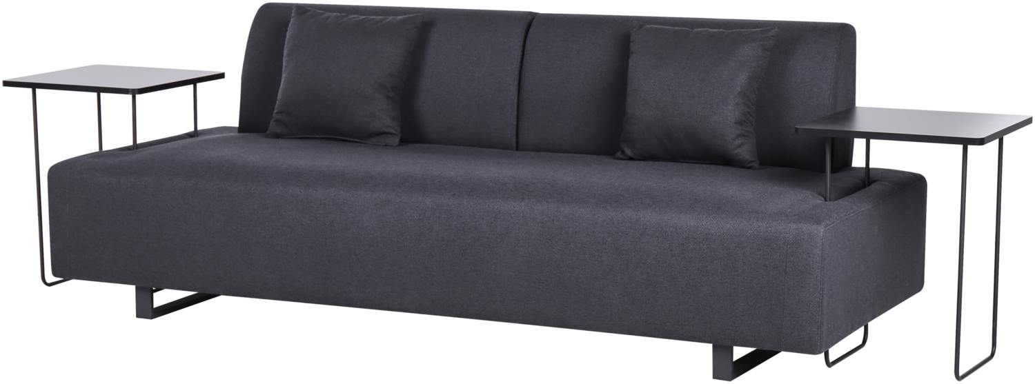 3-Sitzer-Sofa mit Beistelltischen schwarz SOKNA Bild 1