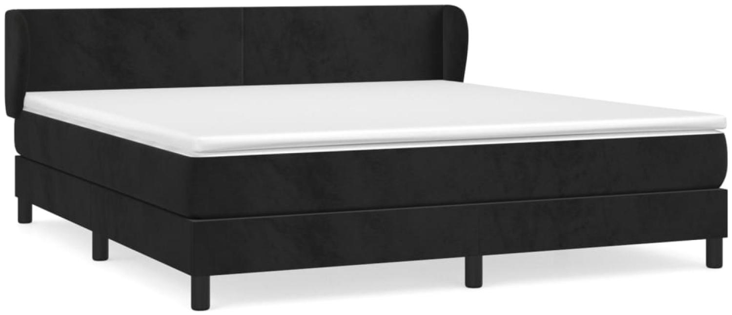 vidaXL Boxspringbett mit Matratze Schwarz 180x200 cm Samt 3127387 Bild 1