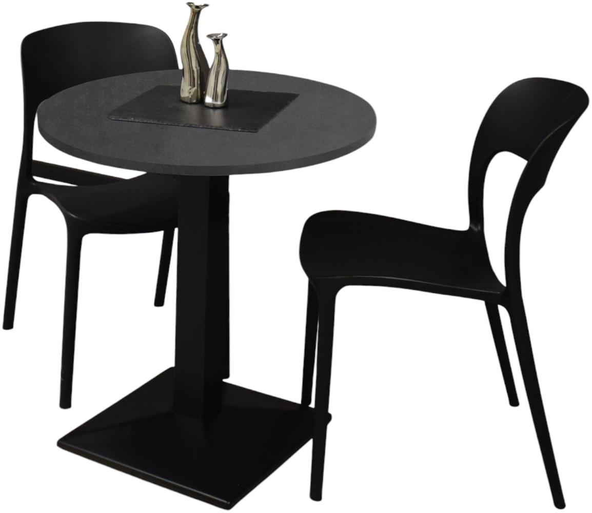 Bistrotisch rund Elanur 70 cm schwarz matt/graphit 14586 Bild 1