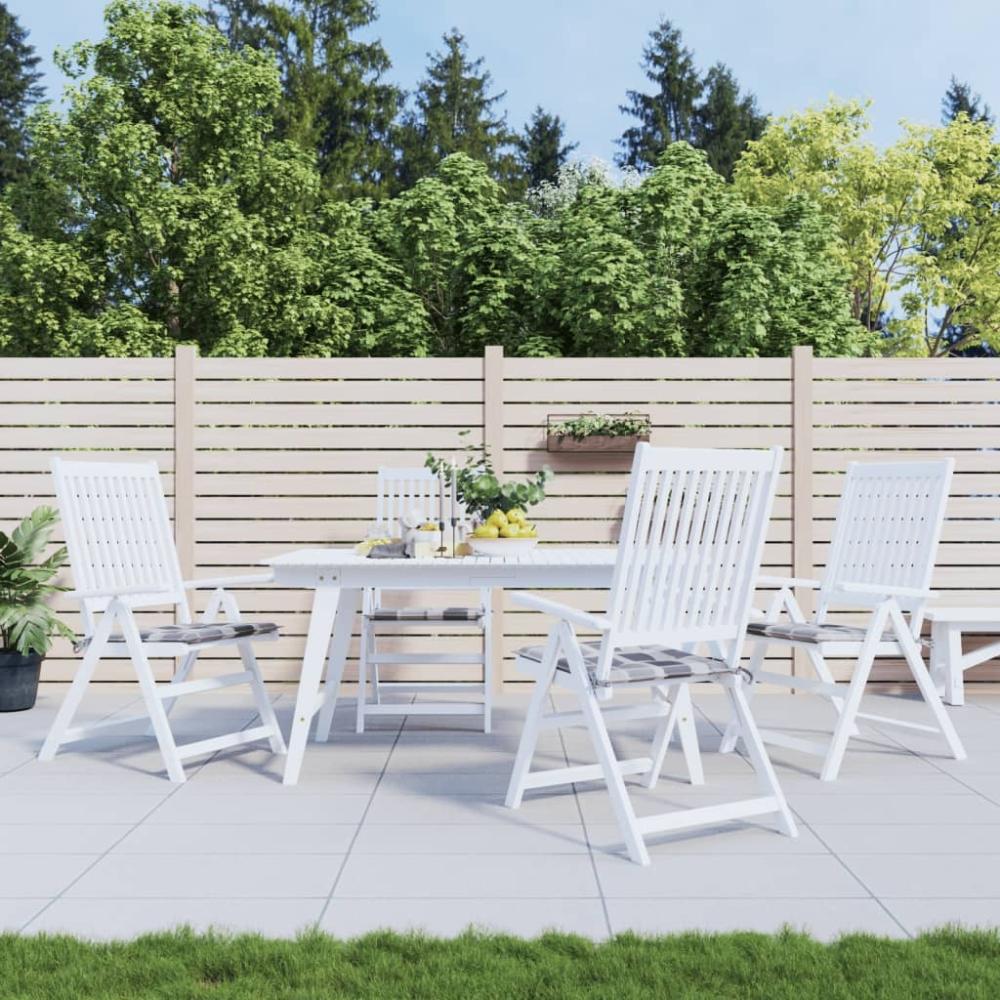 vidaXL Gartenstuhl-Kissen 4 Stk. Grau Karomuster 50x50x3 cm 314072 Bild 1