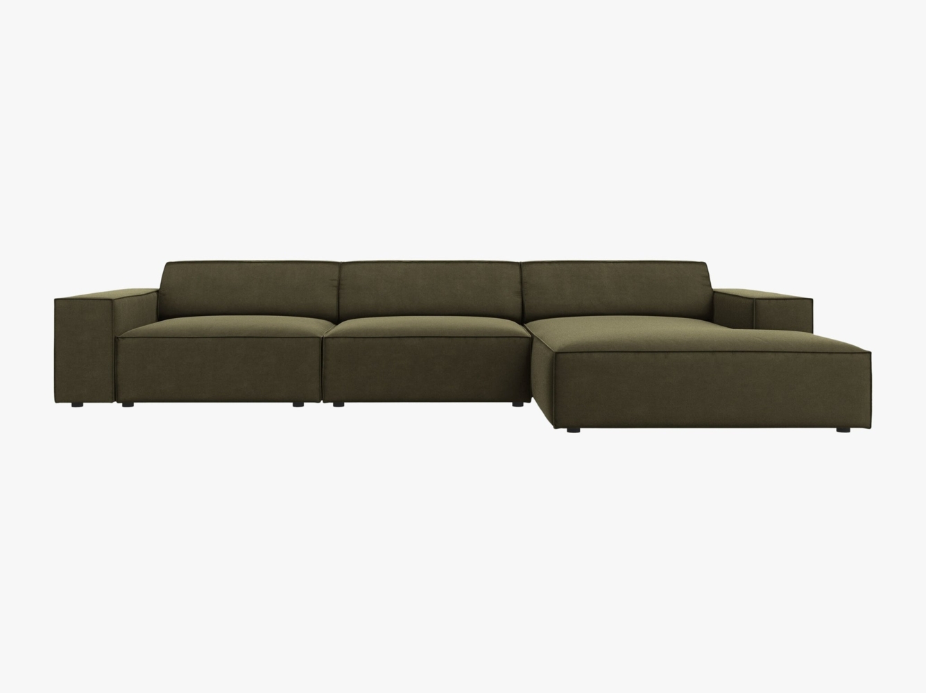 Micadoni Ecksofa Jodie 4-Sitzer Rechts Samt Bluvel Grün Bild 1