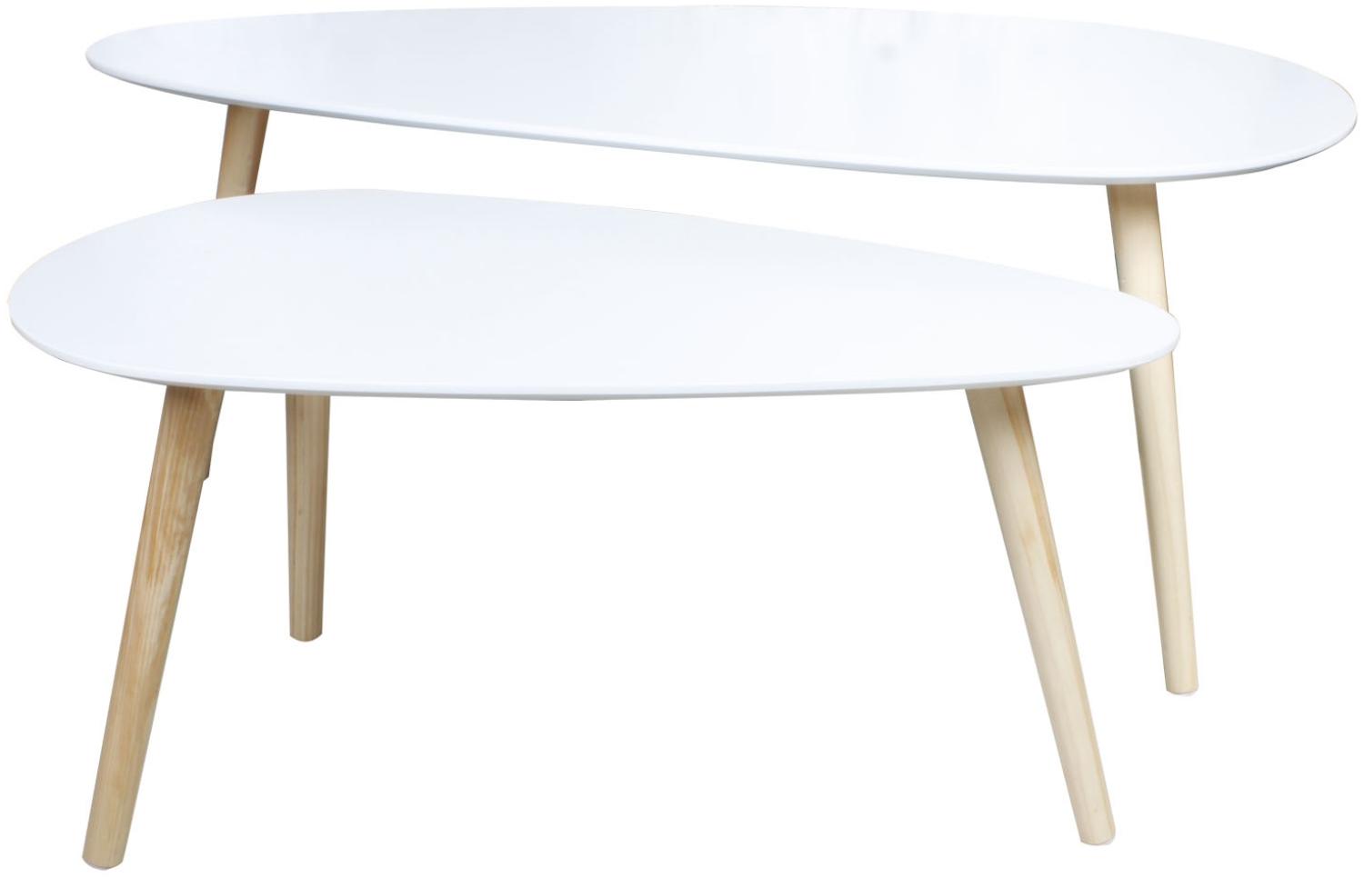 2er-Set Couchtisch, weiß Bild 1