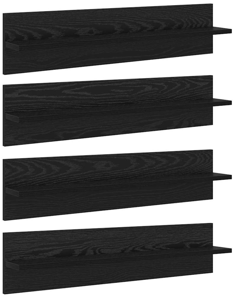 vidaXL Wandregale 4 pcs Schwarz Eichen-Optik 80 x 11,5 x 18 cm 886232 Bild 1