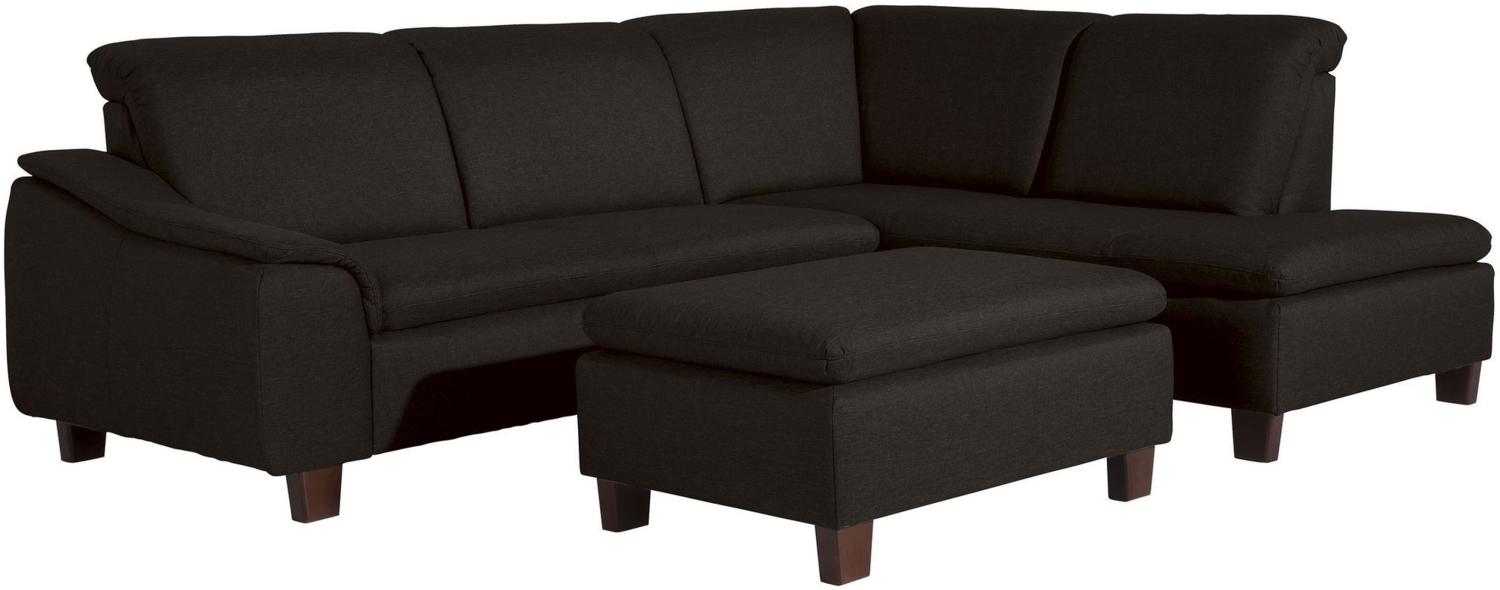 Ecksofa mit Ottomane links Katti Bezug Flachgewebe Buche nussbaum dunkel / schoko 22908 Bild 1