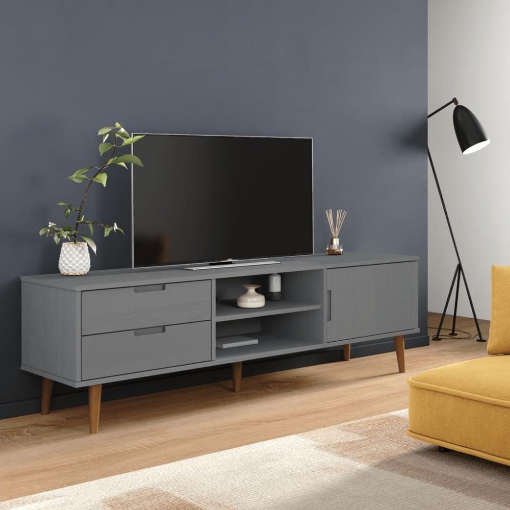 vidaXL TV-Schrank MOLDE Grau 158x40x49 cm Massivholz Kiefer 350536 Bild 1