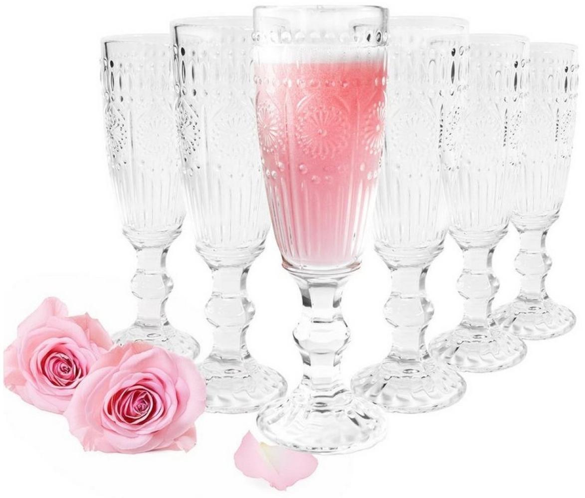 6 Sektgläser 160ml auf Fuß Sonne Sektkelche Champagner Prosecco Sektglas Proseccoglas Bild 1