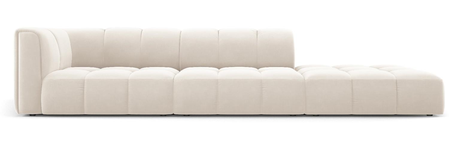 Micadoni Modulares Sofa Serena 4-Sitzer offene Seite Rechts Samtstoff Hellbeige Bild 1