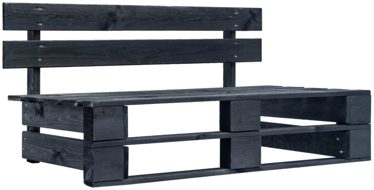 vidaXL Garten-Paletten-Mittelsofa Schwarz Imprägniertes Kiefernholz 3066507 Bild 1