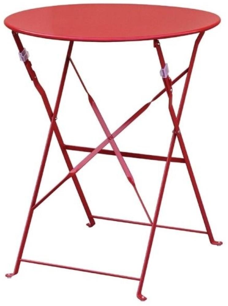 Bolero Runder Klappbarer Terrassentisch Stahl, Rot 60Cm Bild 1