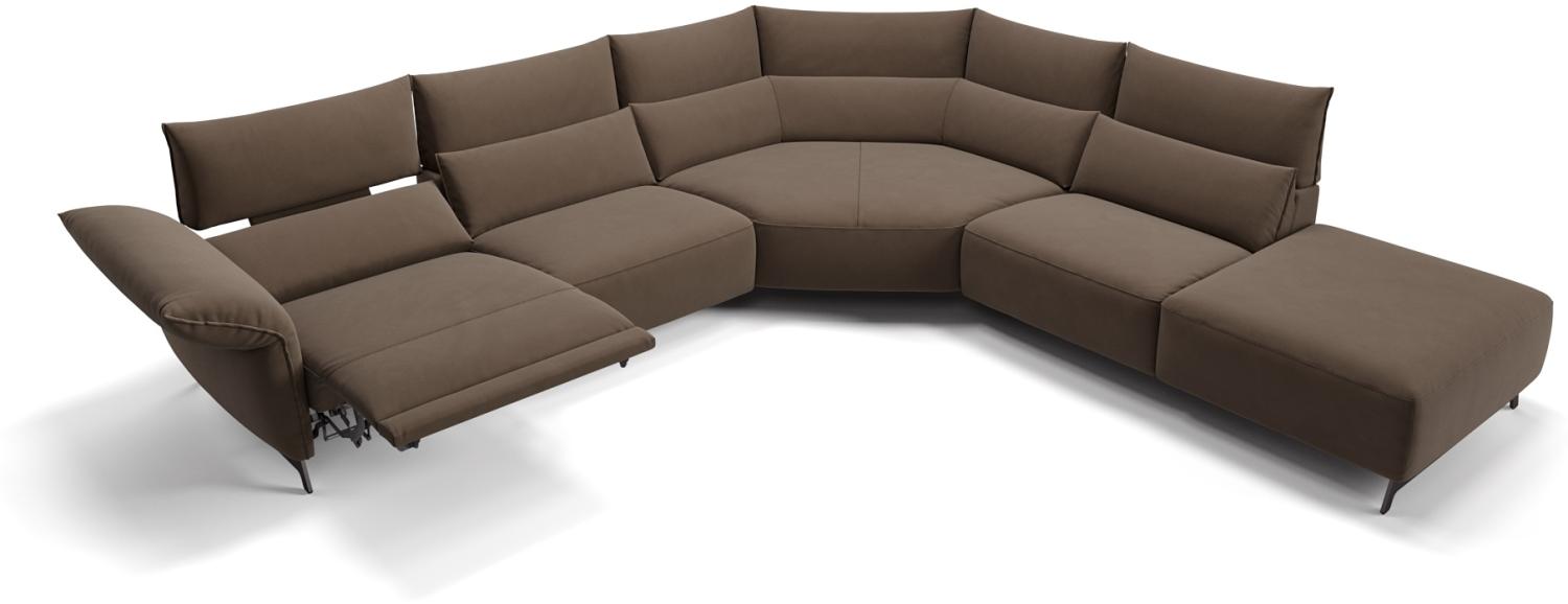 Sofanella Wohnlandschaft CUNEO Stoffsofa Sofagarnitur Couch in Hellbraun Bild 1