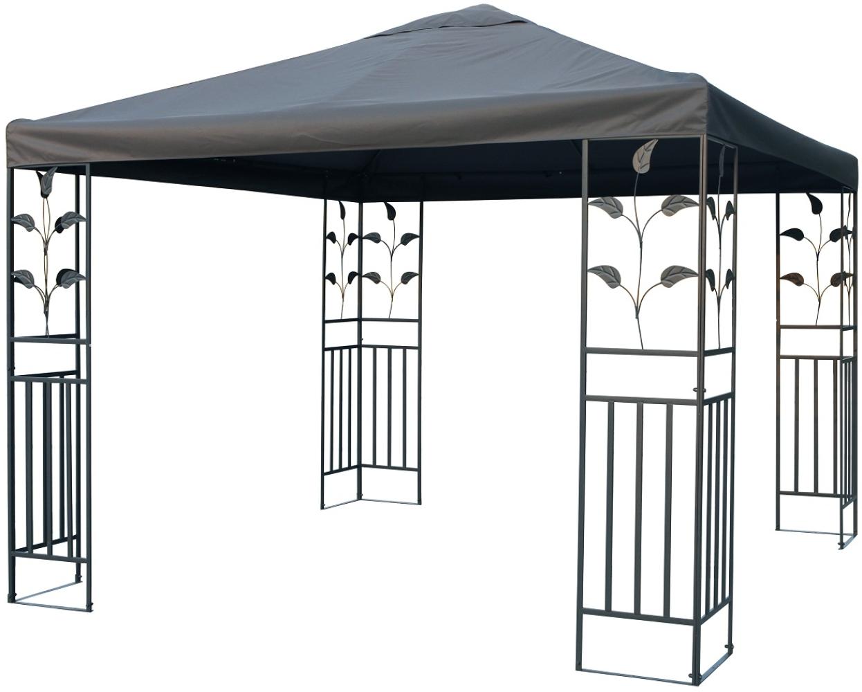 Metallpavillon 3x3 m Pavillon Pergola Gartenpavillon Partyzelt Festzelt stabil dunkelgrau Bild 1