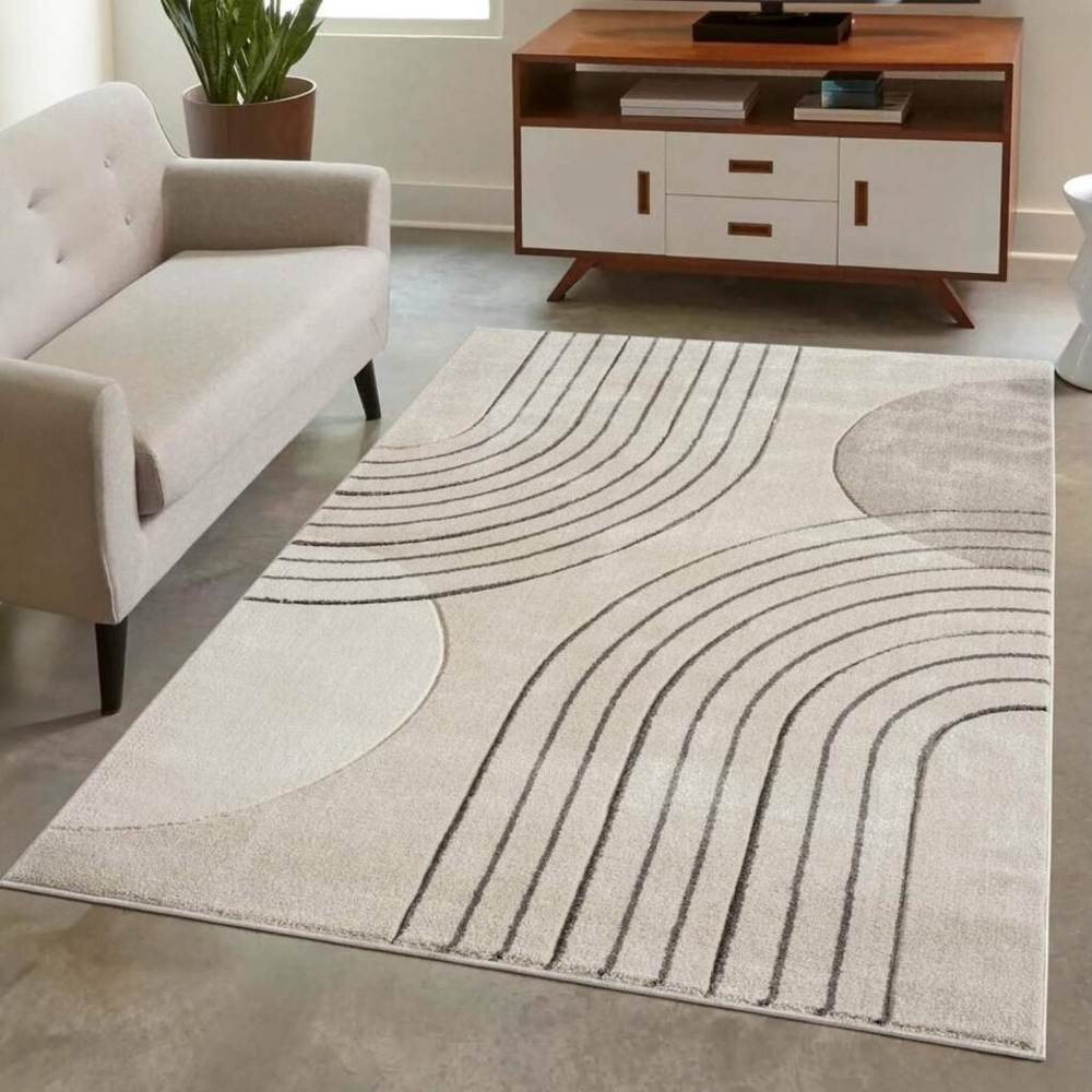 Carpet City Teppich BONITO7170, rechteckig, Höhe: 11 mm, Flachflor, Hochtief-Muster/ 3D-Effekt, Geo-Muster, für Wohnzimmer Bild 1