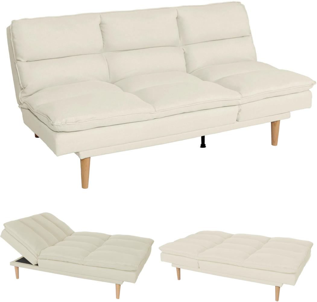 Schlafsofa HWC-M79, Gästebett Schlafcouch Couch Sofa, Schlaffunktion Liegefläche 180x110cm ~ Stoff/Textil creme Bild 1