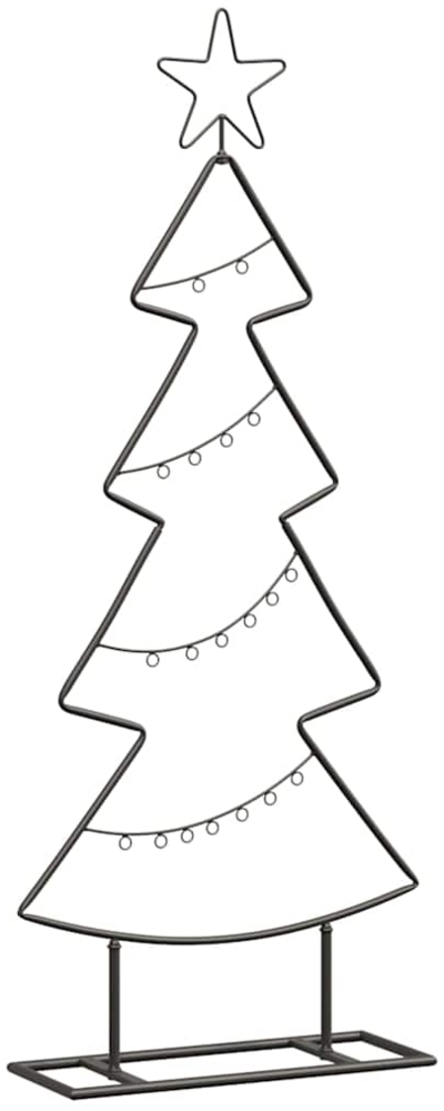 vidaXL Metall Weihnachtsbaum mit Ständer Schwarz 90 cm Stahl 42019187 Bild 1