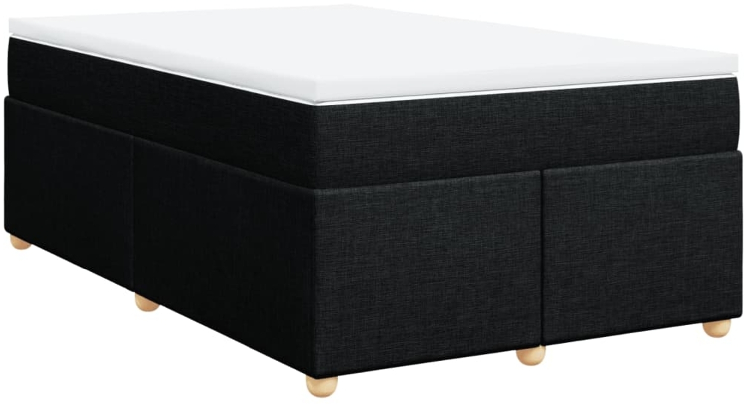 vidaXL Boxspringbett mit Matratze Schwarz 120x200 cm Stoff 3285368 Bild 1