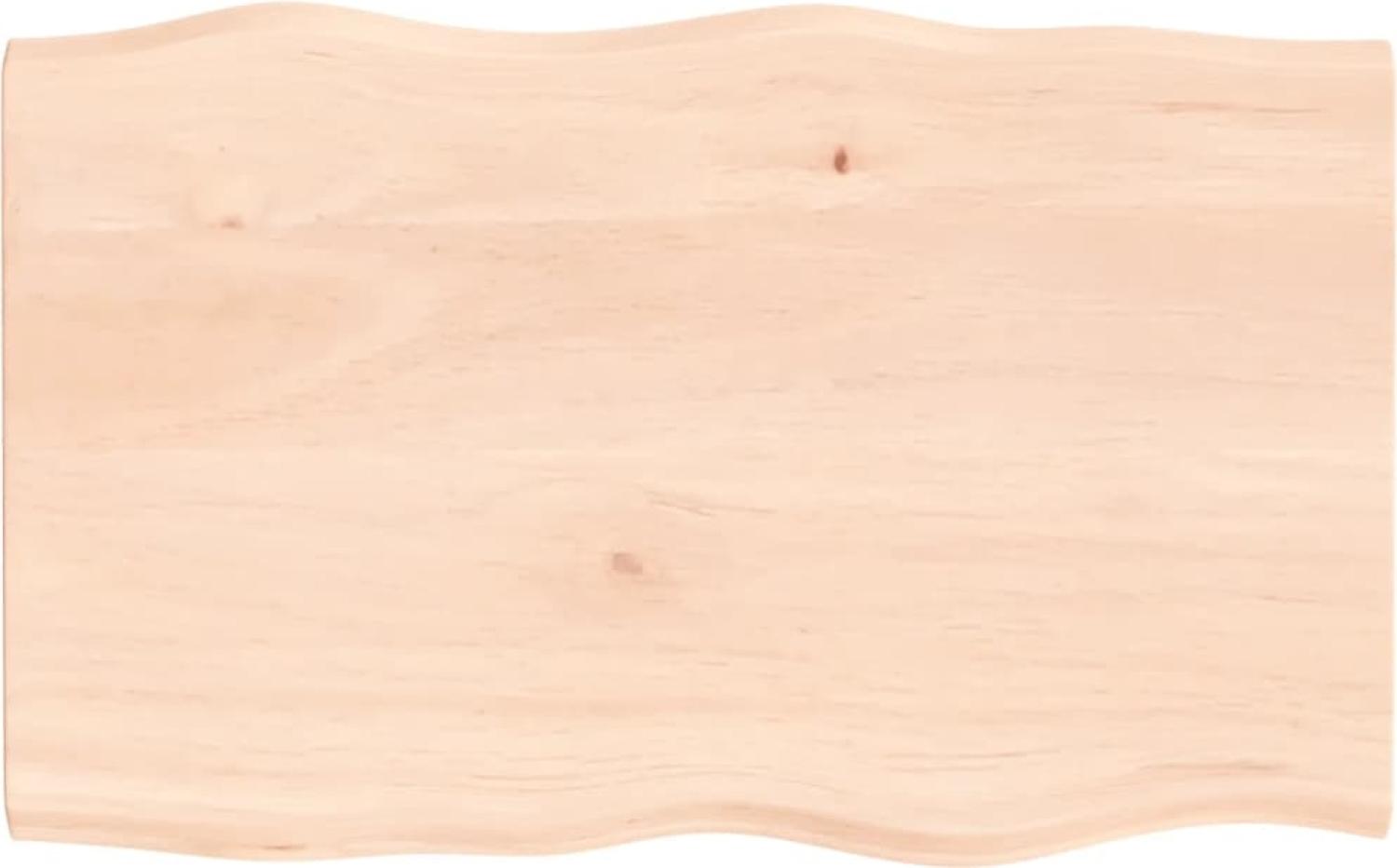 vidaXL Tischplatte 80x50x2 cm Massivholz Eiche Unbehandelt Baumkante 363875 Bild 1