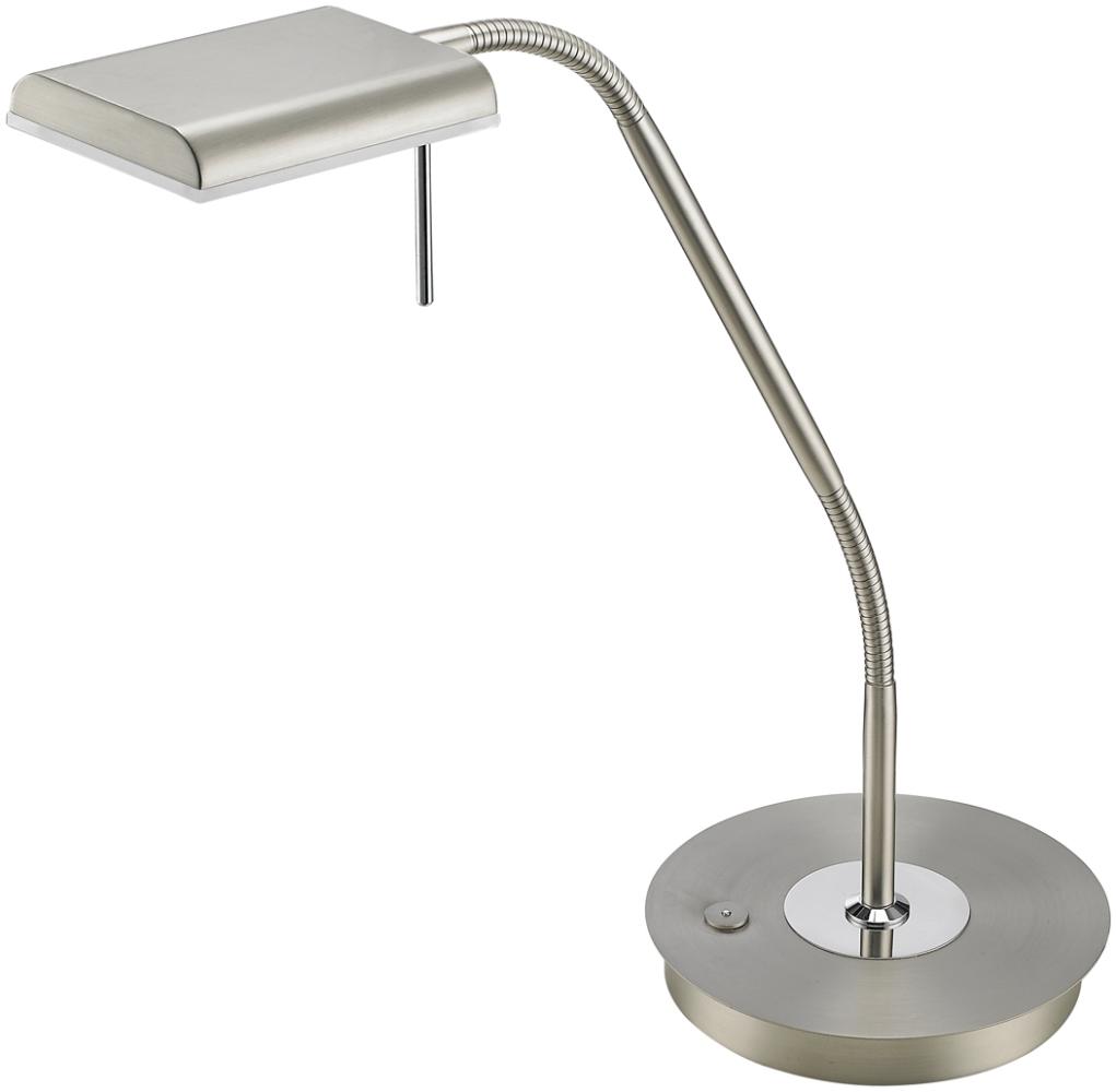 LED Schreibtischleuchte BERGAMO Silber flexibel Sensordimmer - Höhe 50cm Bild 1