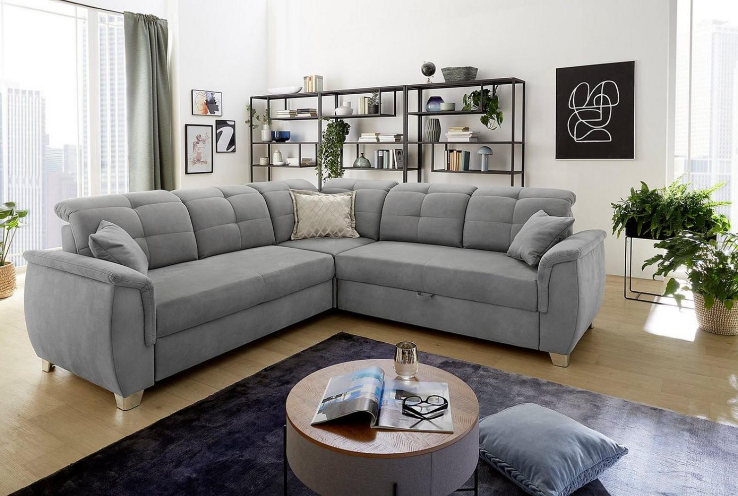 Jockenhöfer Gruppe Ecksofa Udine L-Form, 6 individuell, verstellbaren Kopfteilen, Gästebett- und Relaxfunktion Bild 1