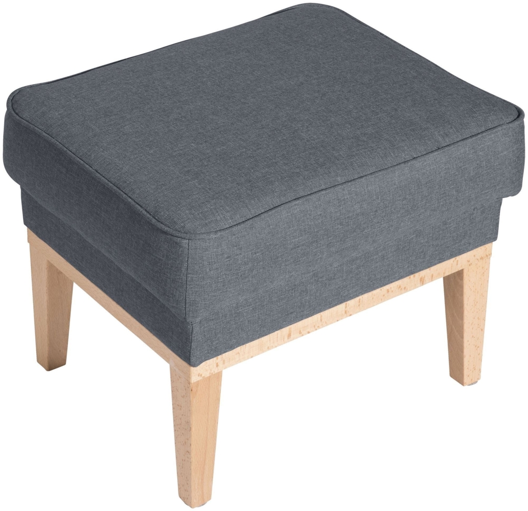 Hocker Kagami Bezug Flachgewebe Buche natur / denim 21154 Bild 1