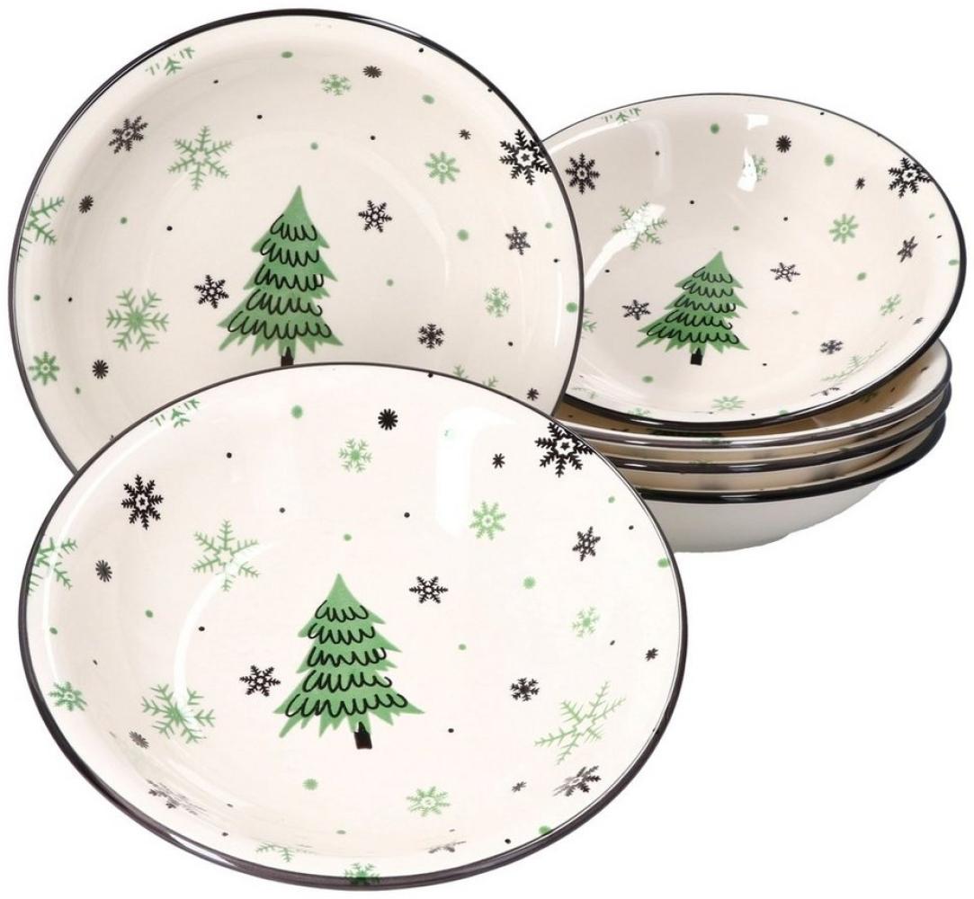 6er Set Weihnachtsbaum Suppenteller 450ml Pastateller Bowl Weihnachten Schale Bild 1