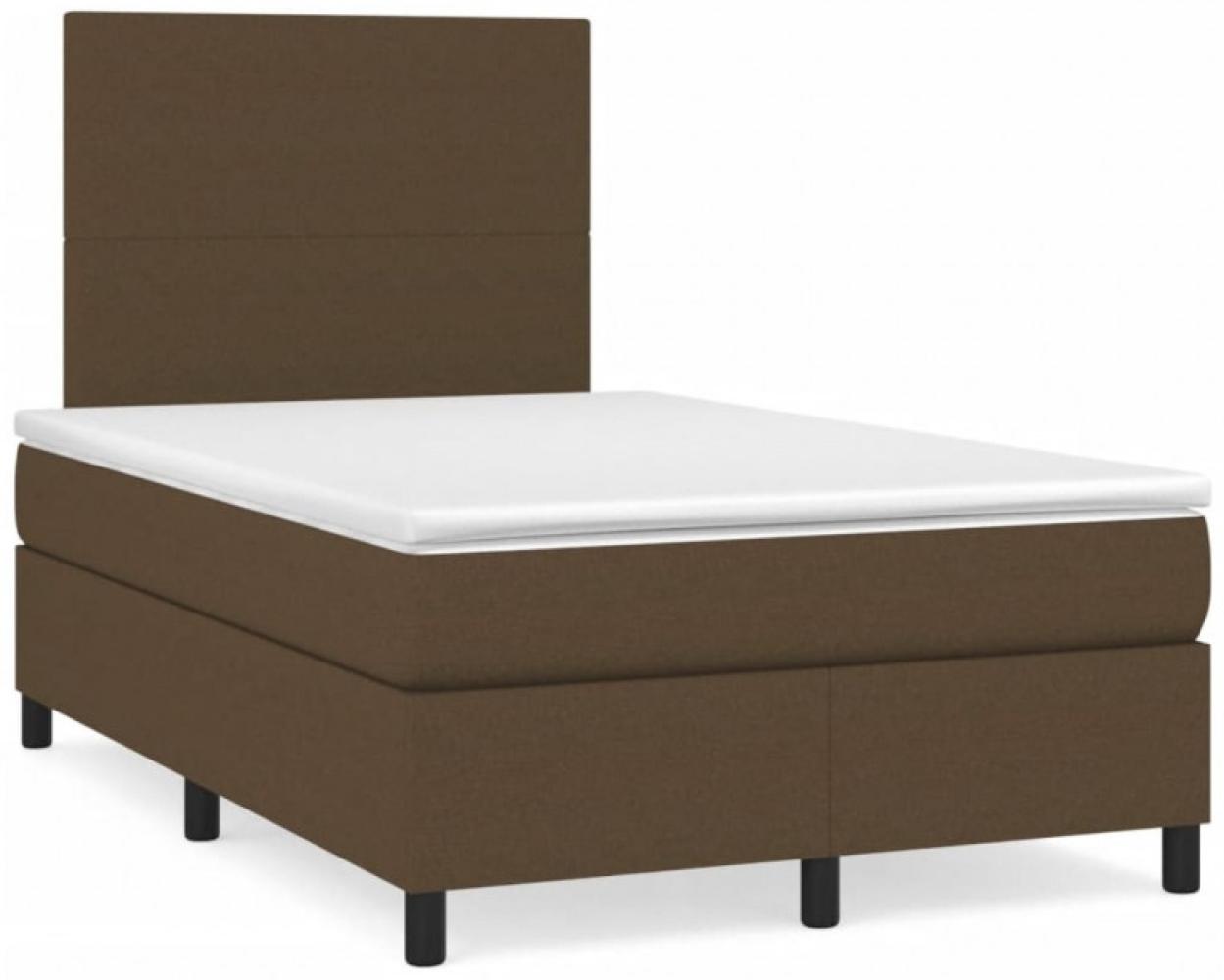 Boxspringbett mit Matratze & LED Dunkelbraun 120x190 cm Stoff (Farbe: Braun) Bild 1