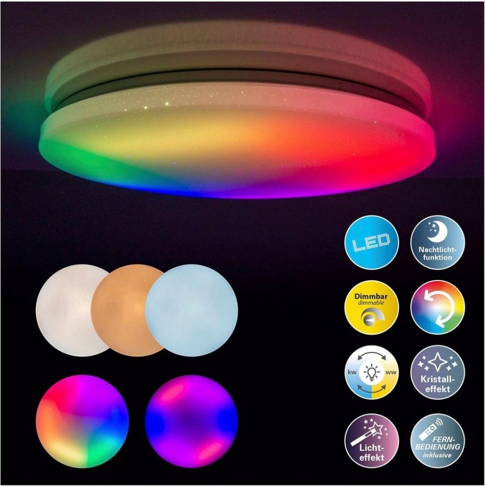 Näve LED Deckenleuchte Rainbow RGB Ø 60 cm Nachtlichtfunktion weiß Bild 1