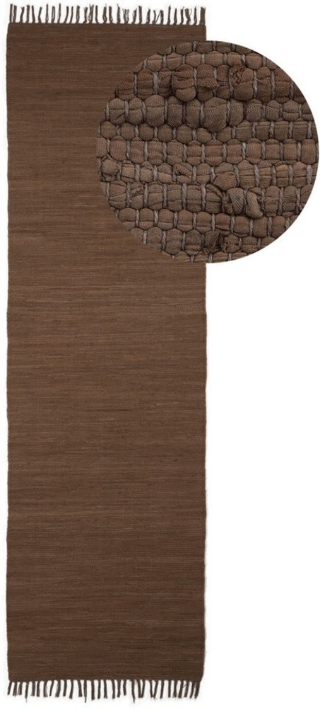 carpetfine Teppich Kelim Chindi uni, auch als Läufer, rechteckig, Höhe: 5 mm, Wendeteppich, reine Baumwolle, handgewebt, Uni-Farben, mit Fransen Bild 1