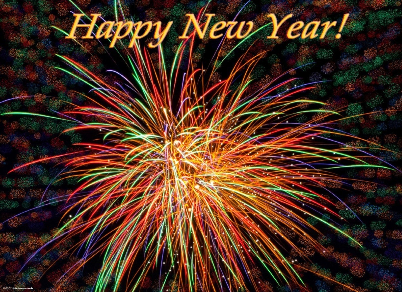 Tischsetmacher Platzset Silvester - Happy New Year - buntes Feuerwerk - 44 x 32 cm, (12-St, Made in Germany), aus hochwertigem premium Papier Bild 1