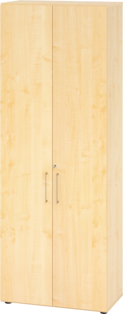 bümö Aktenschrank abschließbar, Büroschrank Holz 80cm breit in Ahorn - abschließbarer Schrank mit Aktenregal für's Büro & Arbeitszimmer, Büro Möbel Ordnerschrank mit Schloss, 968T6-3-3-BS Bild 1